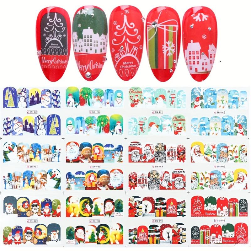 Christmas Nail Art Stickers Santa Claus Snowflake Elk Christmas Tree