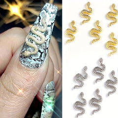 Snake Nail Art Charms Rhinestones for DIY or Nail Salon Decor