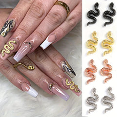 Snake Nail Art Charms Rhinestones for DIY or Nail Salon Decor