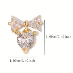 3pcs Bowknot Pendant Nail Art Decoration with Rhinestones