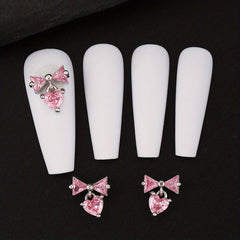 3pcs Bowknot Pendant Nail Art Decoration with Rhinestones