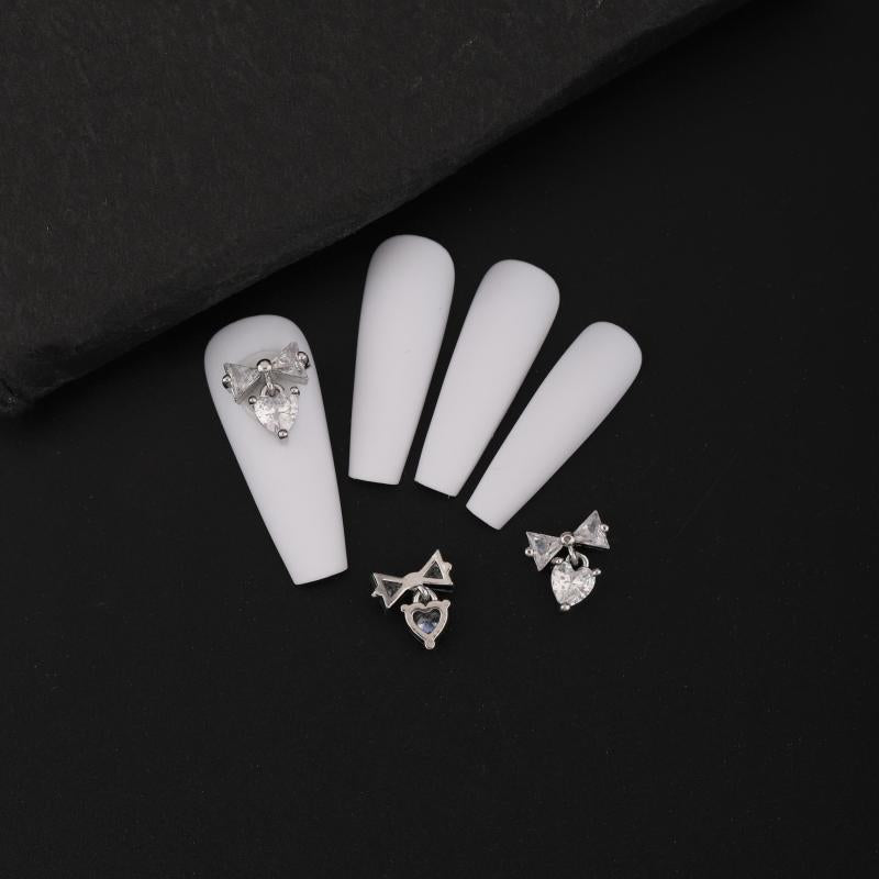 3pcs Bowknot Pendant Nail Art Decoration with Rhinestones