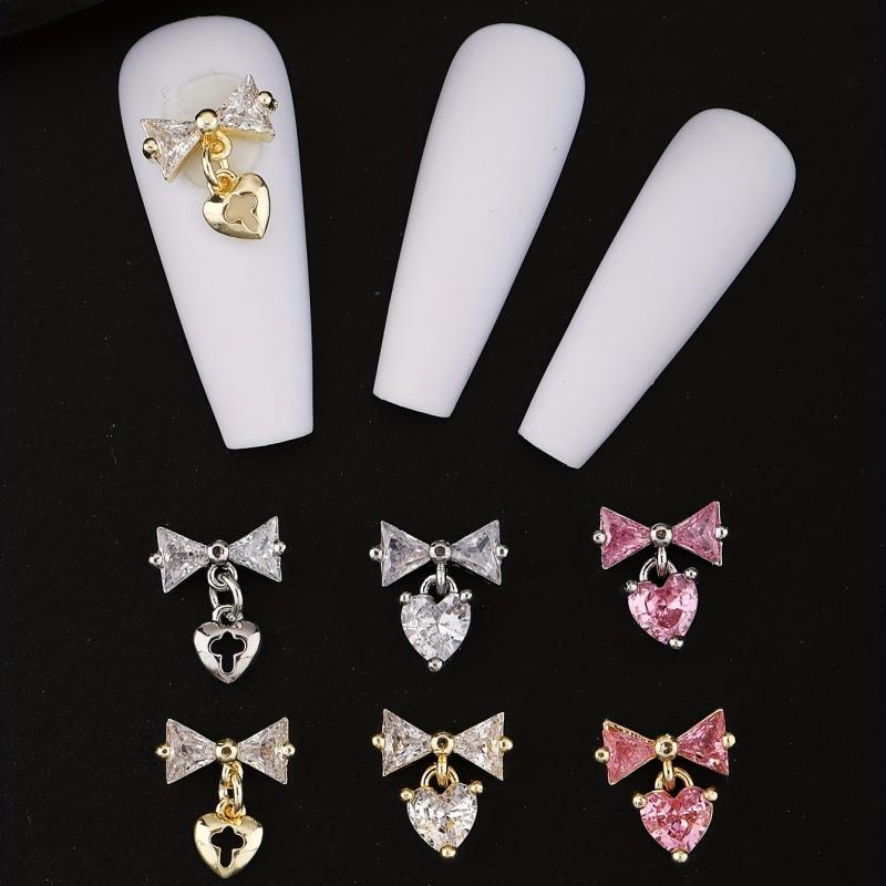 3pcs Bowknot Pendant Nail Art Decoration with Rhinestones