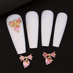 3pcs Bowknot Pendant Nail Art Decoration with Rhinestones