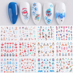 Christmas Nail Art Stickers Santa Claus Snowflake Elk Snowman Christmas Tree Nai