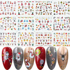 Christmas Nail Art Stickers Santa Claus Snowflake Elk Snowman Christmas Tree Nai