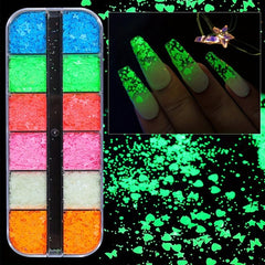 Butterfly Heart Star Glow Nail Glitter Sequins for DIY Nail Art
