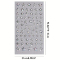 Engraved Flower Nail Stickers 5D Embossed Designs Adhesive Nail Decals