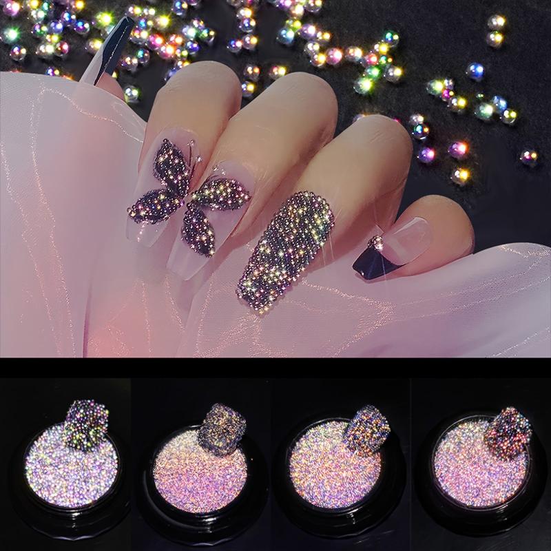 Mermaid Beads Nail Art Accessories Drill Laser Manicure