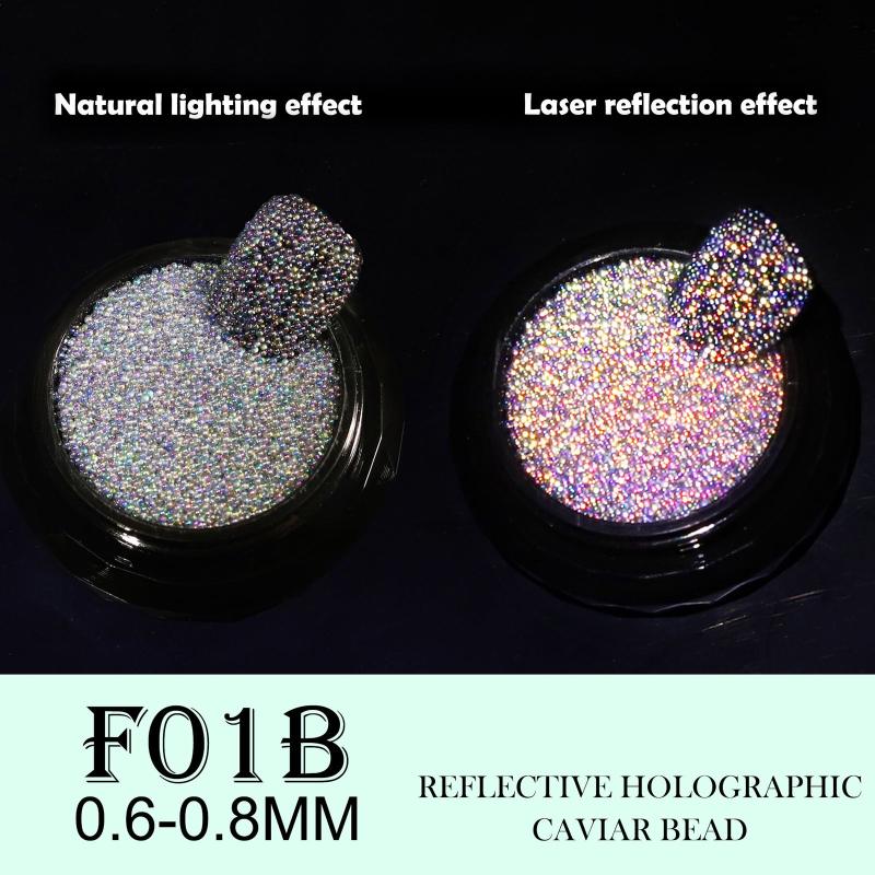 Mermaid Beads Nail Art Accessories Drill Laser Manicure