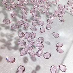 10pcs Transparent Crystal Nail Rhinestones Pink Aurora Gemstones