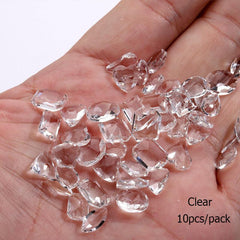 10pcs Transparent Crystal Nail Rhinestones Pink Aurora Gemstones