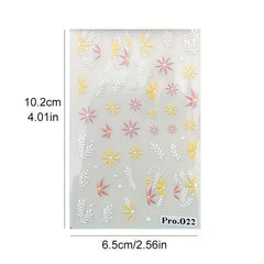 5D Spring Daisy Nail Stickers Self Adhesive Nail Supplies