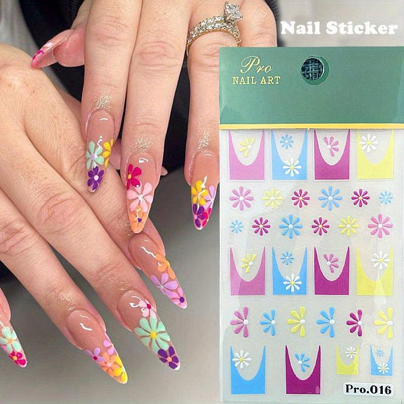 5D Spring Daisy Nail Stickers Self Adhesive Nail Supplies