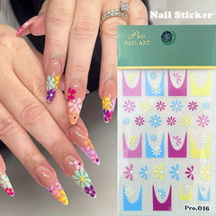 5D Spring Daisy Nail Stickers Self Adhesive Nail Supplies