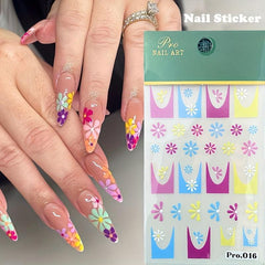 5D Spring Daisy Nail Stickers Self Adhesive Nail Supplies