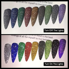 8 Boxes Laser Reflective Nail Powder for Shining Nail Decoration