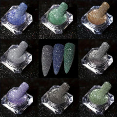 8 Boxes Laser Reflective Nail Powder for Shining Nail Decoration
