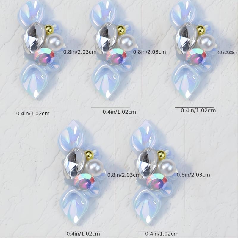 10 Colors Floral Flap Nail Stickers 3D Resin Nail Art Accessory