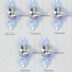 10 Colors Floral Flap Nail Stickers 3D Resin Nail Art Accessory
