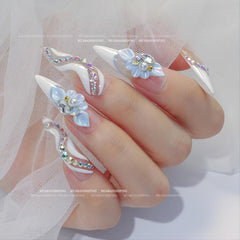 10 Colors Floral Flap Nail Stickers 3D Resin Nail Art Accessory