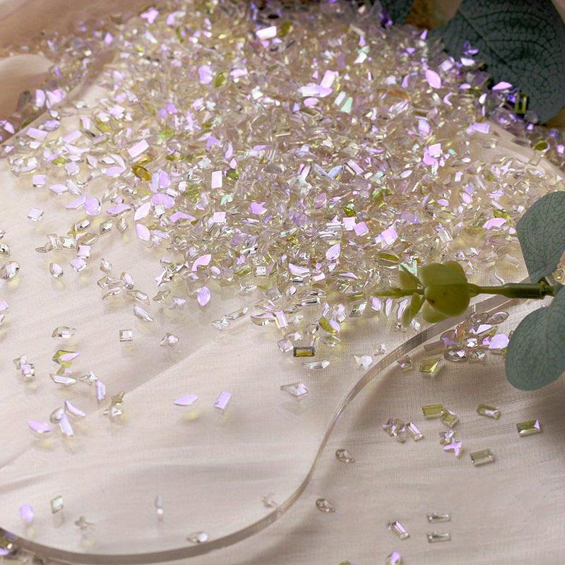 100pcs Aurora Nail Rhinestones Mixed Shapes Crystal Gems for Nail Art