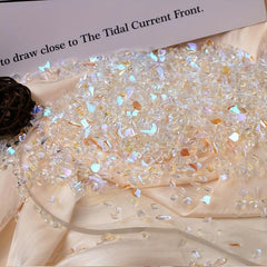 100pcs Aurora Nail Rhinestones Mixed Shapes Crystal Gems for Nail Art