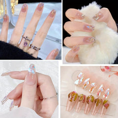 100pcs Aurora Nail Rhinestones Mixed Shapes Crystal Gems for Nail Art