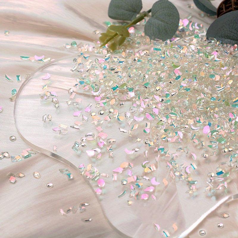 100pcs Aurora Nail Rhinestones Mixed Shapes Crystal Gems for Nail Art