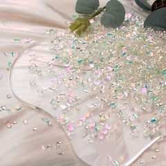100pcs Aurora Nail Rhinestones Mixed Shapes Crystal Gems for Nail Art