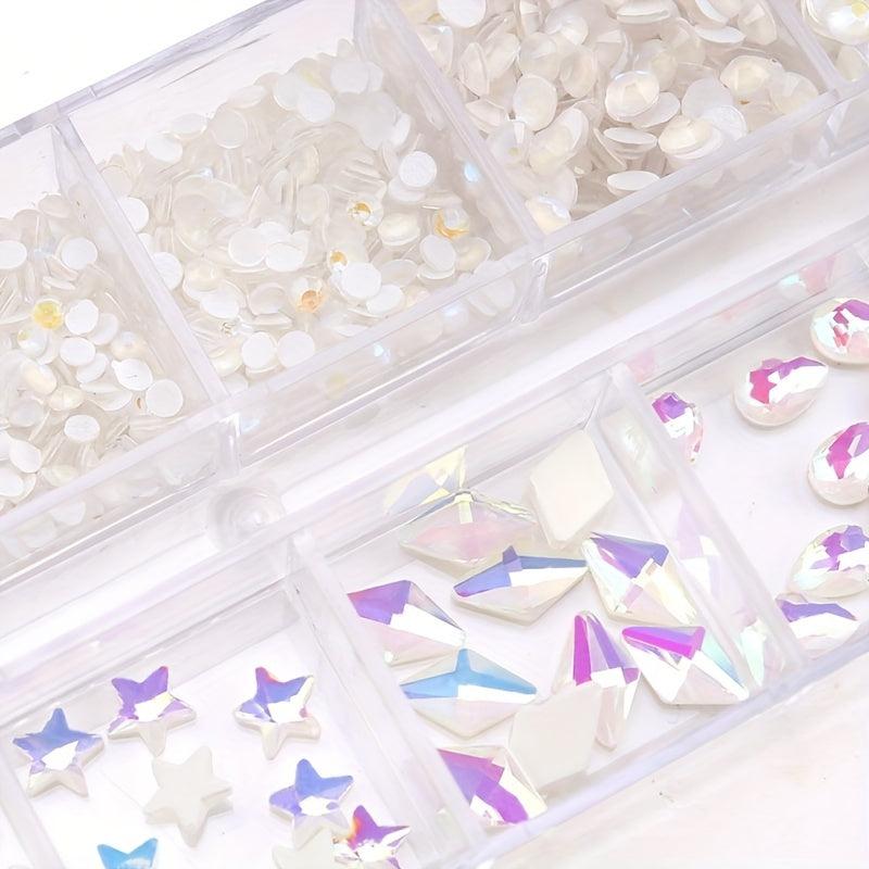 12 Grid Crystal Nail Art Rhinestones for DIY, Shoes, Clothes, Makeup Bags