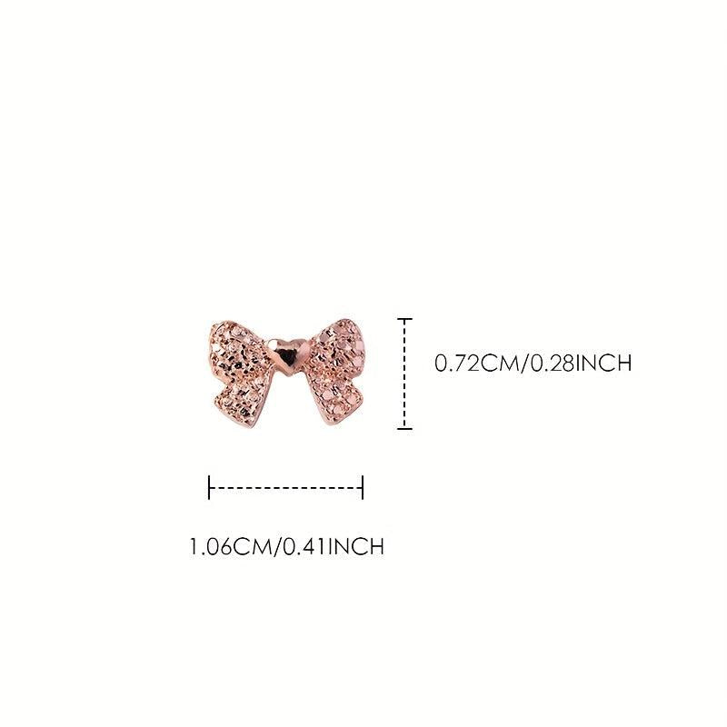 3D Alloy Bow Nail Charms Rose Golden Bow Nail Art Charms