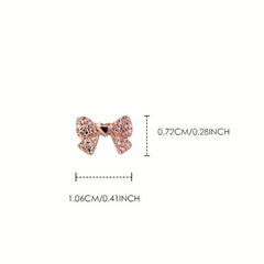 3D Alloy Bow Nail Charms Rose Golden Bow Nail Art Charms