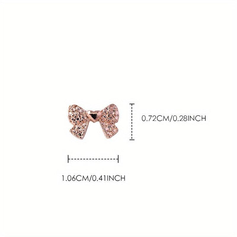 3D Alloy Bow Nail Charms Rose Golden Bow Nail Art Charms