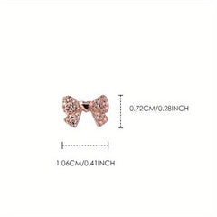3D Alloy Bow Nail Charms Rose Golden Bow Nail Art Charms