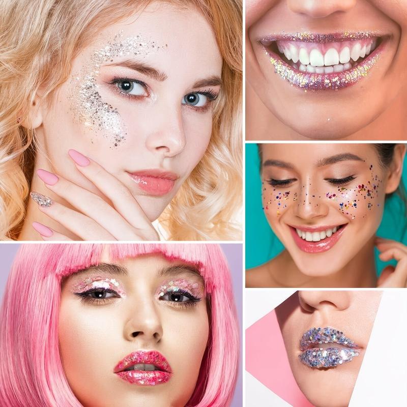 Nail Sequins Flake Set for Art Craft Makeup Iridescent DIY