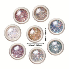 Nail Sequins Flake Set for Art Craft Makeup Iridescent DIY