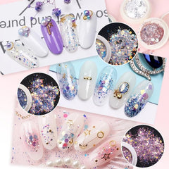 Nail Sequins Flake Set for Art Craft Makeup Iridescent DIY
