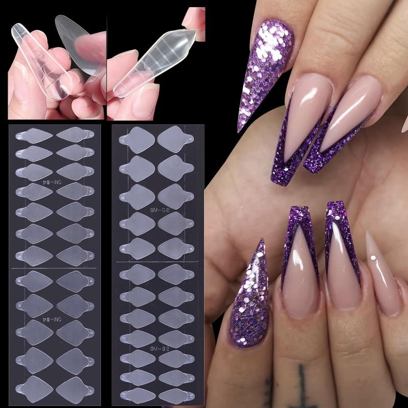 24 Nail Enhancement Crystal Nail Form Molds Gel Nail Mold Extension Forms