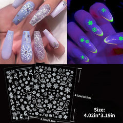Christmas Luminous Nail Art Stickers - Festive Sparkle for Your Nails