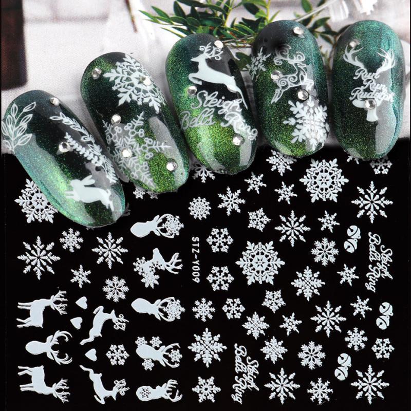 Christmas Luminous Nail Art Stickers - Festive Sparkle for Your Nails