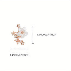 2pcs 3D Zircon Pearl Flower Nail Pendant Y2K Nail Art Charms