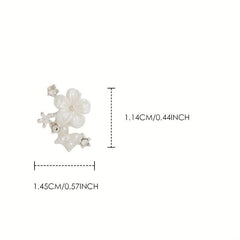2pcs 3D Zircon Pearl Flower Nail Pendant Y2K Nail Art Charms
