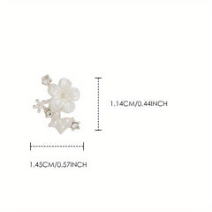 2pcs 3D Zircon Pearl Flower Nail Pendant Y2K Nail Art Charms