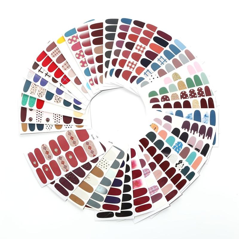 Glitter Stripe Nail Polish Stickers Self Adhesive Nail Decals