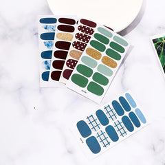 Glitter Stripe Nail Polish Stickers Self Adhesive Nail Decals