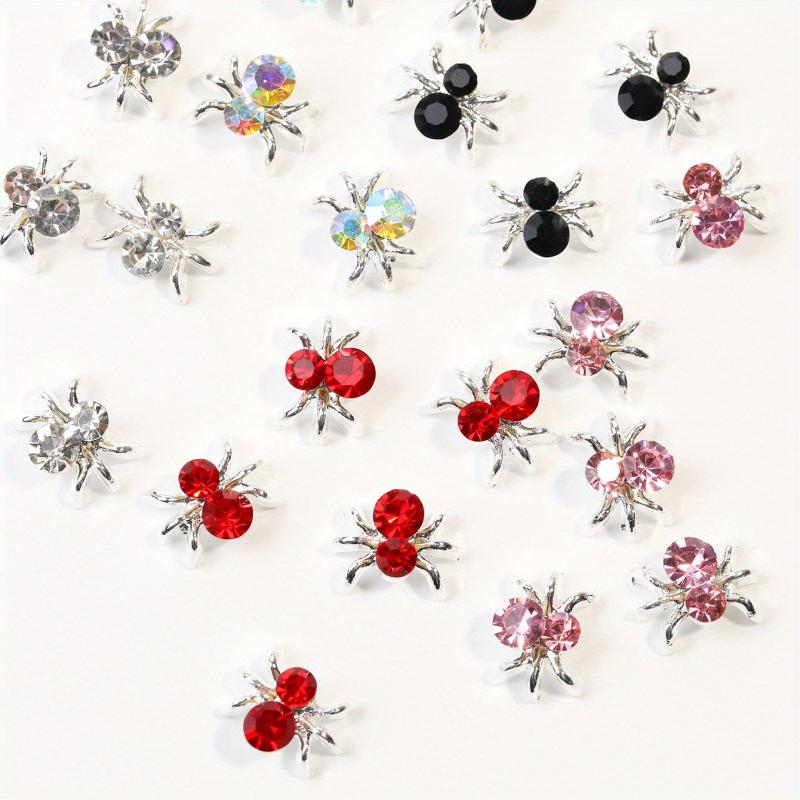 Spider Nail Art Charms Rhinestones 3D Nail Gem Accessories