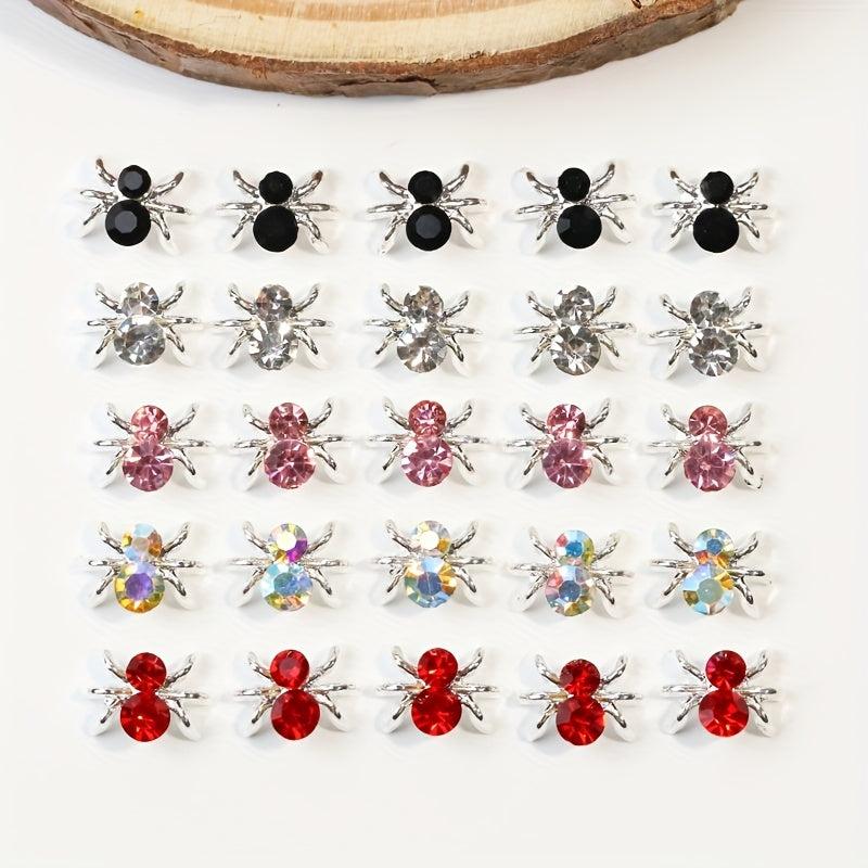 Spider Nail Art Charms Rhinestones 3D Nail Gem Accessories