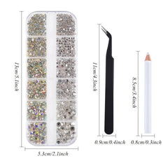 AB Clear Nail Rhinestones Kit for DIY Nail Art Crafts