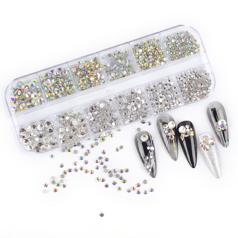 AB Clear Nail Rhinestones Kit for DIY Nail Art Crafts